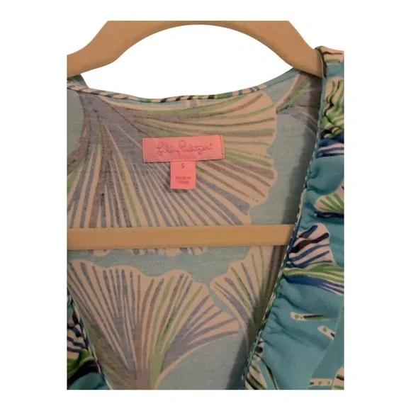 Lilly Pulitzer Blayne Ruffle Neck Silk Blend Dress Size Small - Picture 3 of 4